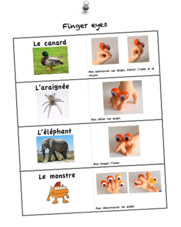 Finger eyes... ou comment travailler sa motricité fine en jouant !